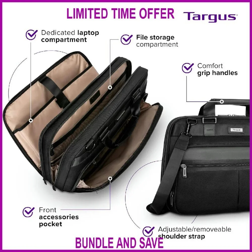 Checkpoint-Friendly Laptop Messenger Bag for 15.4-Inch Devices